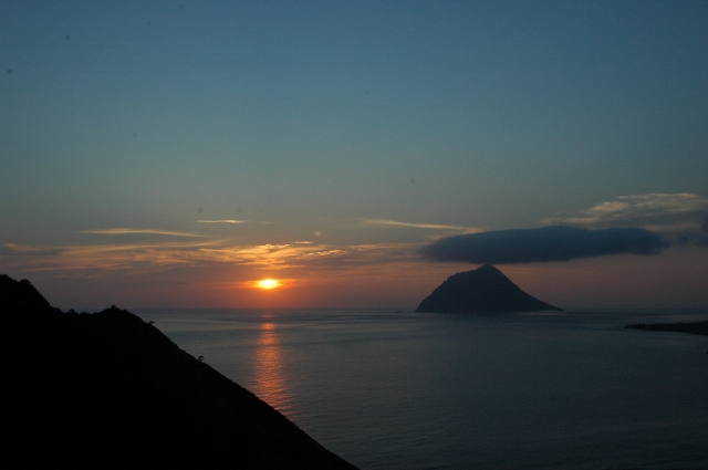 大坂トンネル　夕日01の画像
