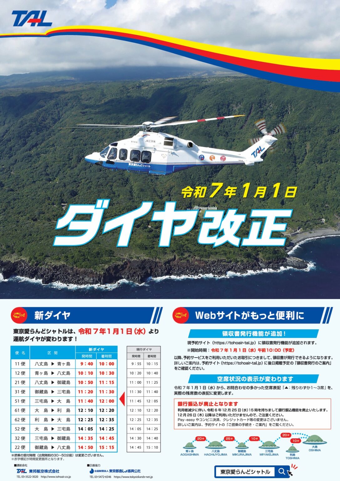 令和7年1月1日愛らんどシャトルダイヤ改正についての説明画像