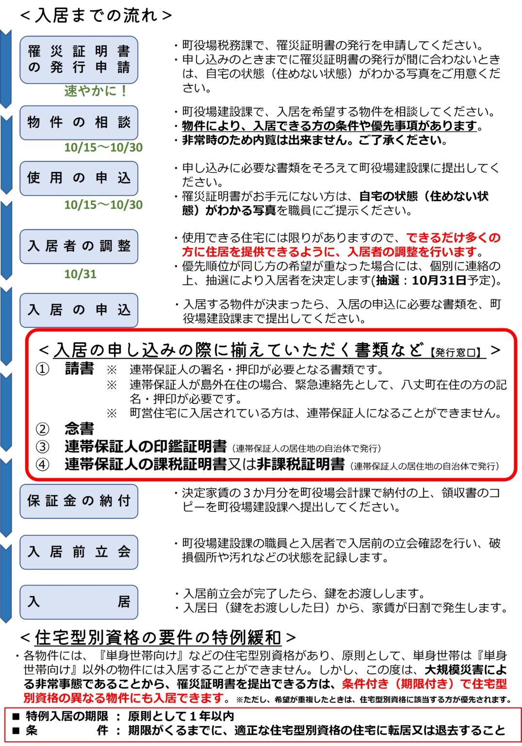 台風22号により住居を失った方の町営住宅への入居相談について2