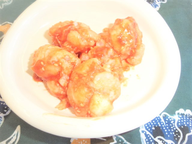 はんぺん&えび団子のトマトソースの画像