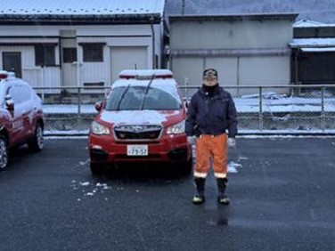 3月5日、宿営地前の降雪状況