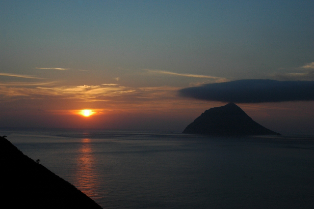 大坂トンネルの展望(夕景)の写真